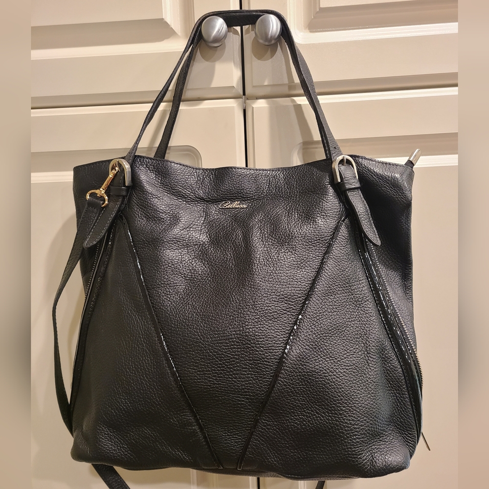 Bellucci Black Leather Large Handbag